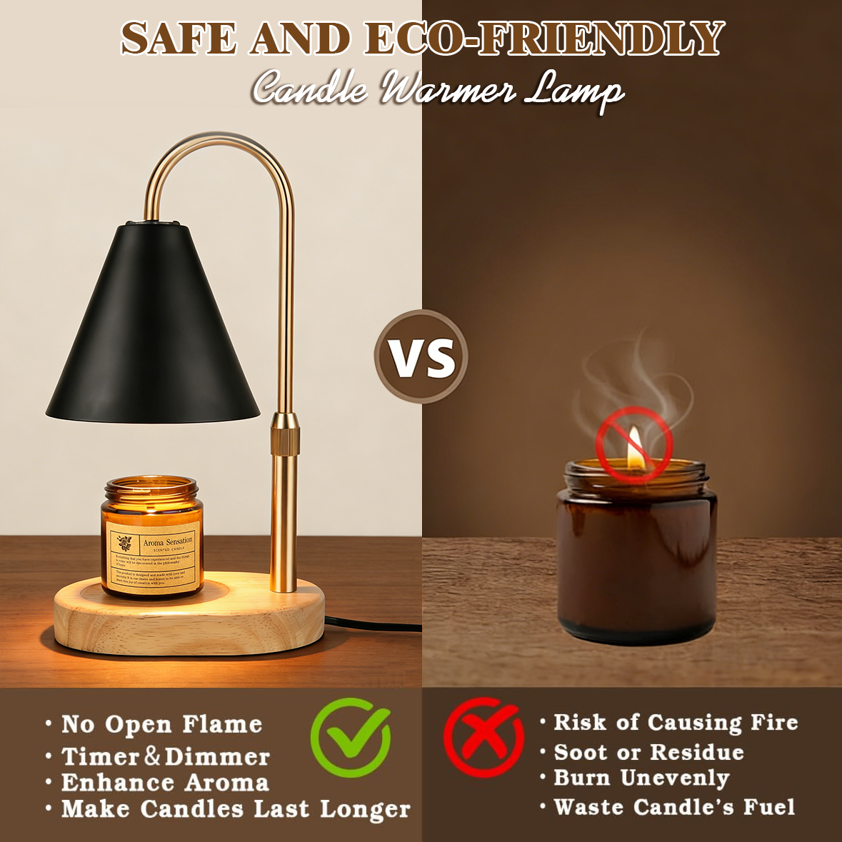 Black Candle Warmer Lamp with  - Paraffin Candle Wax 评论和价格