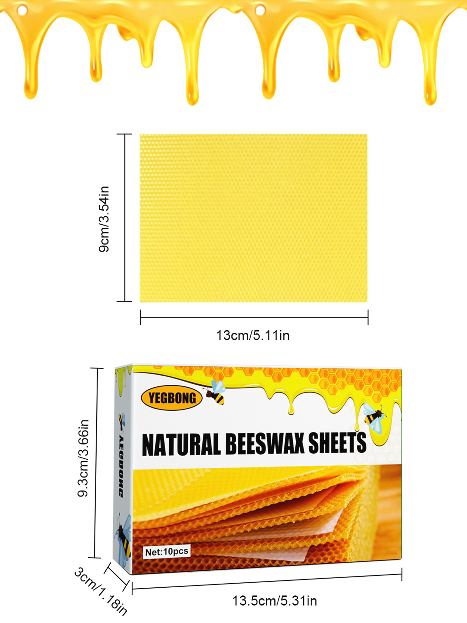 10Pcs Natural Honeycomb Bee Wa - Candle Making Reno 评论和价格