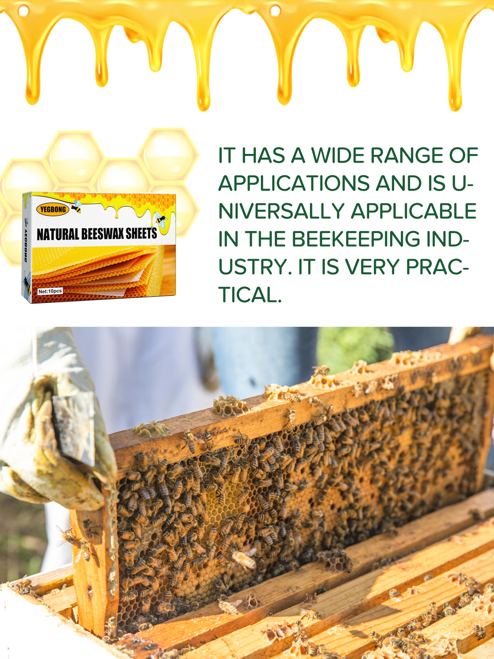 10Pcs Natural Honeycomb Bee Wa - Candle Making Reno 评论和价格