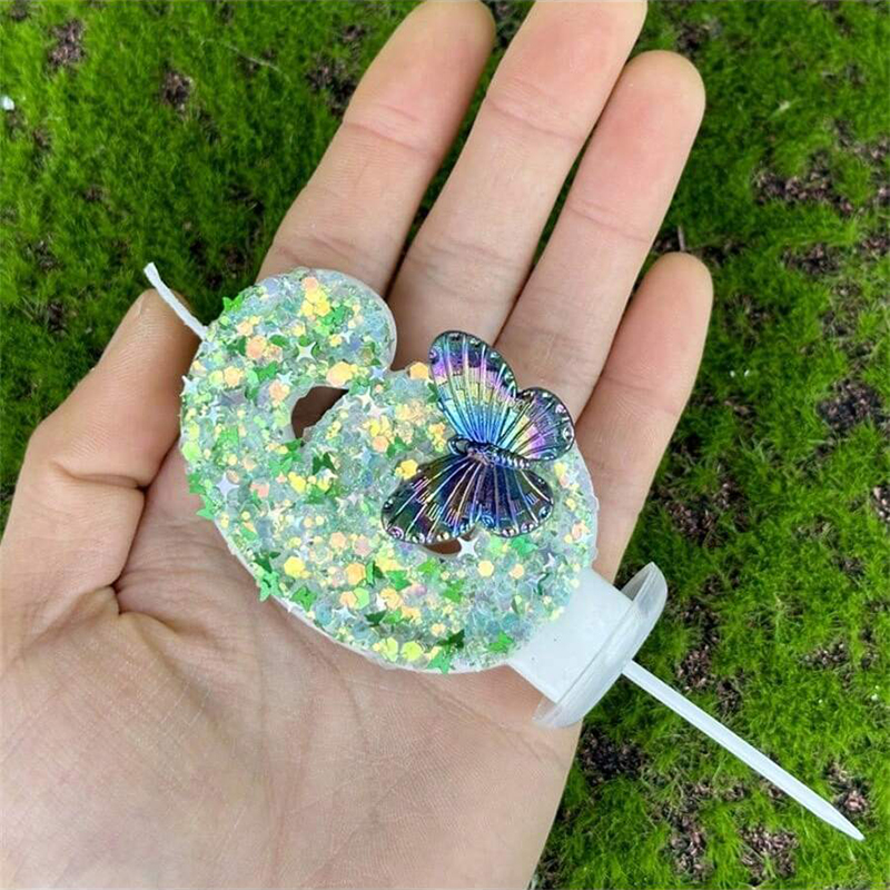 1Pc Green Sequins Number 0-9 B - Paraffin Candle Wax 评论和价格